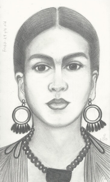 Drawing titled "cropfrida-front-vie…" by Drapala Gallery, Original Artwork