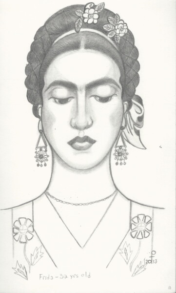 Drawing titled "cropfrida-in-asian-…" by Drapala Gallery, Original Artwork