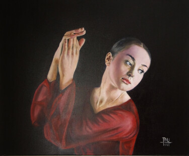 Pittura intitolato "Flamenco" da Pdu31, Opera d'arte originale, Olio