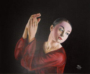 Peinture intitulée "Flamenco" par Pdu31, Œuvre d'art originale, Huile