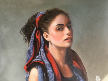 Peinture intitulée "Jeune fille aux rub…" par Pdu31, Œuvre d'art originale, Huile