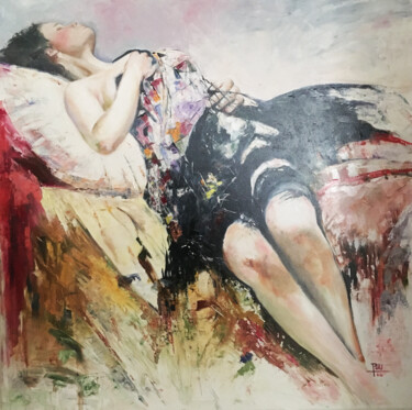Peinture intitulée "sieste andalouse d'…" par Pdu31, Œuvre d'art originale, Huile