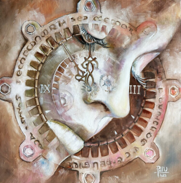 Peinture intitulée "Composition horloges" par Pdu31, Œuvre d'art originale, Huile