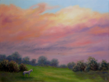 Картина под названием "Waiting" - Vicki Van Vynckt, Подлинное произведение искусства, Масло Установлен на Деревянная рама дл…
