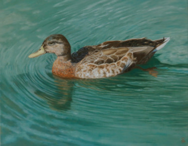 Painting titled "Cooling Off" by Vicki Van Vynckt, Original Artwork, Oil