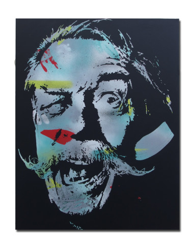 Peinture intitulée "El moustachu" par Peam'S, Œuvre d'art originale, Bombe aérosol