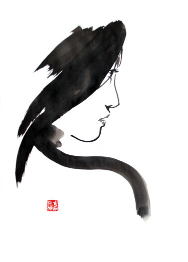 Drawing titled "geisha-profil.jpg" by Péchane, Original Artwork