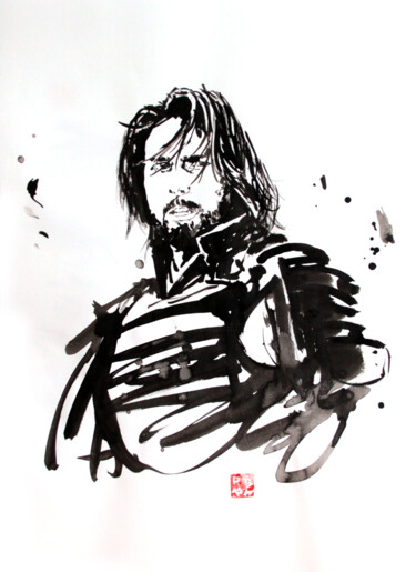 Drawing titled "the last samurai" by Péchane, Original Artwork, Ink