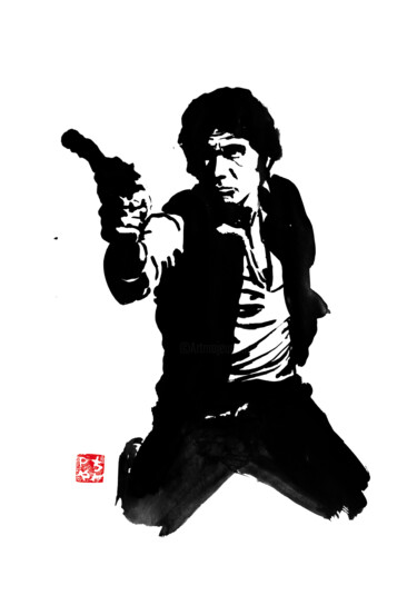 Drawing titled "ian solo" by Péchane, Original Artwork, Ink
