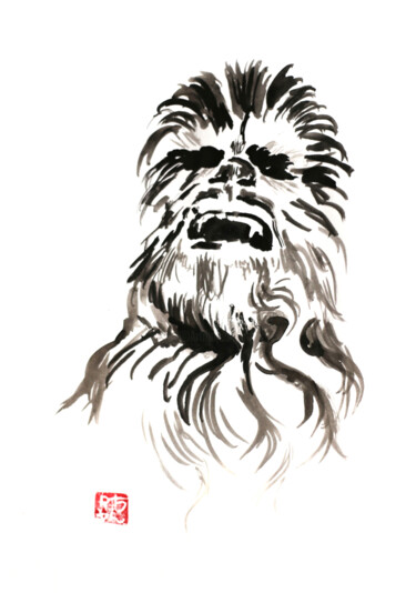 Dibujo titulada "chewbacca" por Péchane, Obra de arte original, Tinta