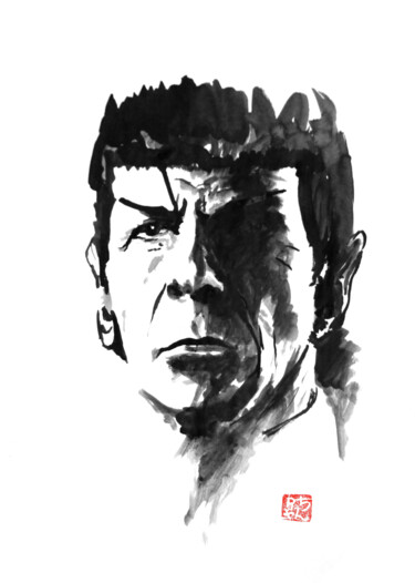 Drawing titled "spock" by Péchane, Original Artwork, Ink