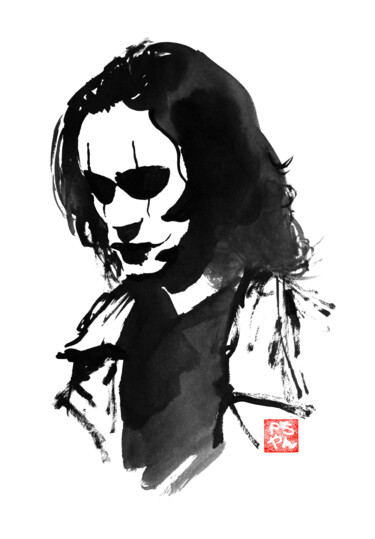 Dessin intitulée "the crow" par Péchane, Œuvre d'art originale, Encre