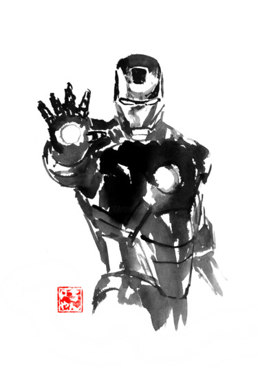 Drawing titled "ironman" by Péchane, Original Artwork, Ink