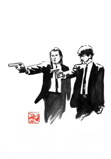 Drawing titled "pulp fiction" by Péchane, Original Artwork, Ink