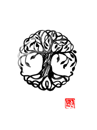 图画 标题为“tree of life” 由Péchane, 原创艺术品, 水彩