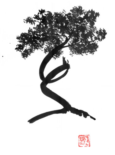 Rysunek zatytułowany „swirled tree” autorstwa Péchane, Oryginalna praca, Akwarela