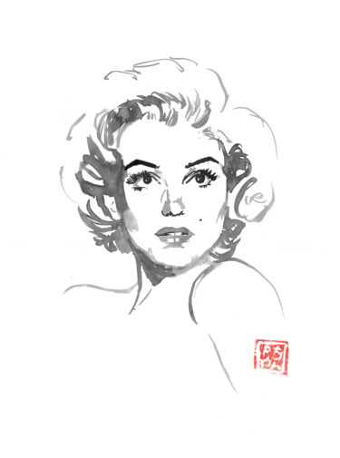 Рисунок под названием "marylin monroe surp…" - Péchane, Подлинное произведение искусства, Акварель