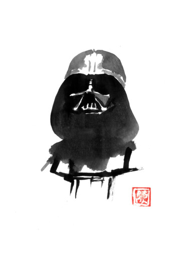 Drawing titled "darth vader in the…" by Péchane, Original Artwork, Watercolor