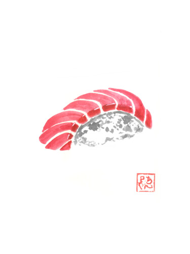 Drawing titled "sushi" by Péchane, Original Artwork, Watercolor