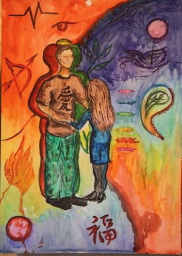 Pintura titulada "Возможно первая, но…" por Olga Pecherskaia, Obra de arte original, Acuarela