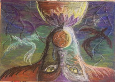 Pittura intitolato "земля" da Olga Pecherskaia, Opera d'arte originale, Pastello