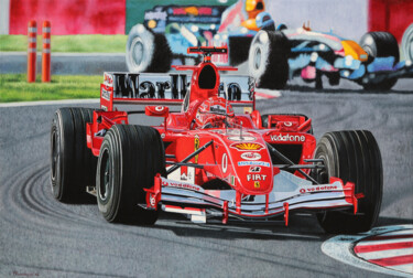 Pintura intitulada "F1 Michael Schumach…" por Peda Radovanovic, Obras de arte originais, Óleo