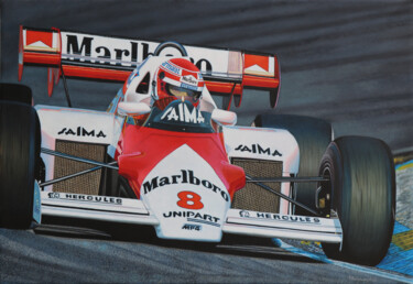 Painting titled "F1 Marlboro McLaren…" by Peda Radovanovic, Original Artwork, Oil
