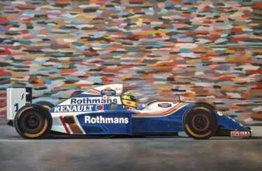 「F1 Ayrton Senna」というタイトルの絵画 Peda Radovanovicによって, オリジナルのアートワーク, オイル