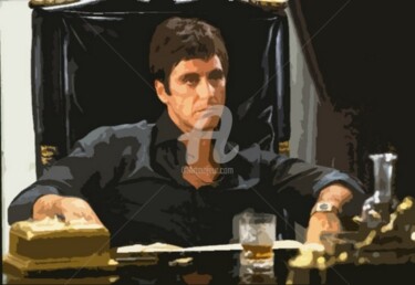 Painting titled "Al Pacino - Scarface" by Pedja, Original Artwork, Acrylic