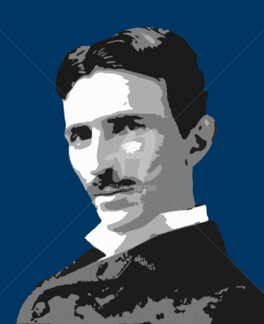 Painting titled "Nikola Tesla" by Pedja, Original Artwork, Acrylic