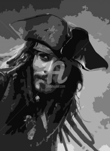 Painting titled "Jack Sparrow" by Pedja, Original Artwork, Acrylic