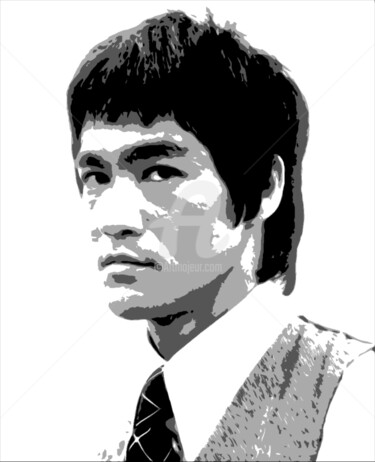 Painting titled "Bruce Lee.jpg" by Pedja, Original Artwork, Acrylic