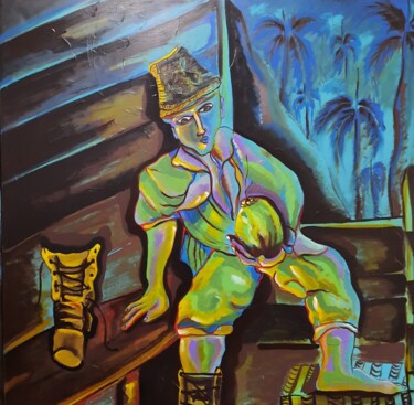 Malerei mit dem Titel ""A Coco"" von Jorge Alejandro Pedrido, Original-Kunstwerk, Acryl