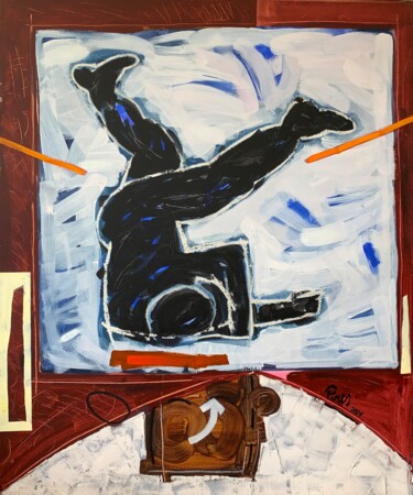 Painting titled ""Street Dancer"" by Pedro Augusto Simões Pires, Original Artwork, Acrylic Mounted on Wood Stretcher frame