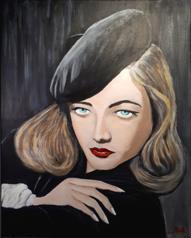 Painting titled "The LOOK ( Lauren B…" by Pedro Bujeque (Rey), Original Artwork, Acrylic
