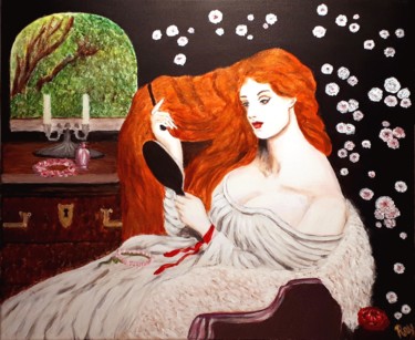 Painting titled "Lady Lilith de Dant…" by Pedro Bujeque (Rey), Original Artwork, Acrylic