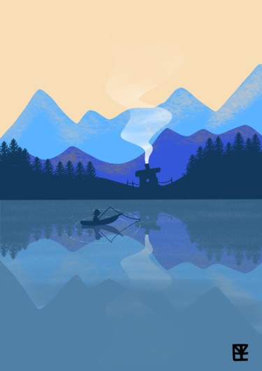 Life in lake Digitale Künste mit dem Titel "Life in lake" von Pedro Carvalha, Original-Kunstwerk, 2D Digital Work