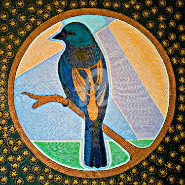 Painting titled "THE BLUE BIRD-LIA A…" by Casas  D`Liz, Original Artwork, Acrylic