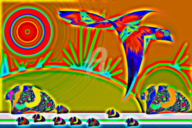 Цифровое искусство под названием "MATERNITY(Wild duck)" - Casas  D`Liz, Подлинное произведение искусства, Цифровая живопись