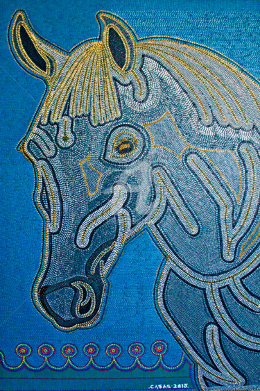Malerei mit dem Titel "THE KING´S HORSE" von Casas  D`Liz, Original-Kunstwerk, Acryl