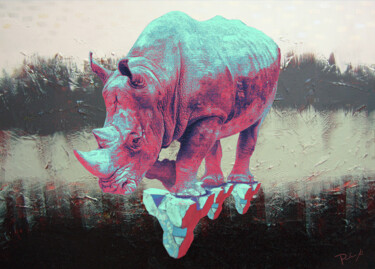 Arte digital titulada "rhino" por Pedro Sá, Obra de arte original, Trabajo Digital 2D