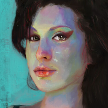 「Amy Winehouse」というタイトルのデジタルアーツ Pedro Sáによって, オリジナルのアートワーク, デジタル絵画