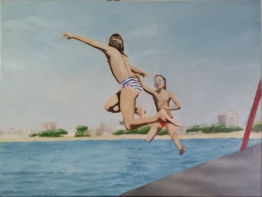 Pintura intitulada "jump" por Pedro Silva, Obras de arte originais, Óleo
