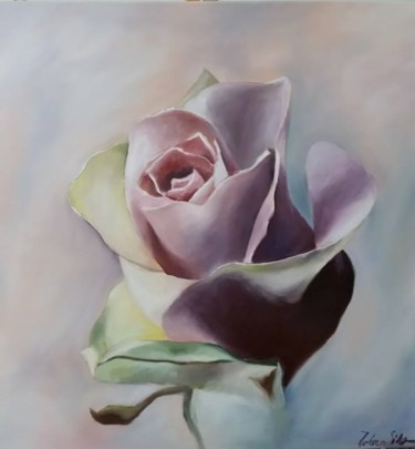 Pintura intitulada "rose" por Pedro Silva, Obras de arte originais, Óleo