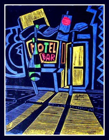 Artcraft titled "El Bar in color" by Pedro De La Montaña, Original Artwork