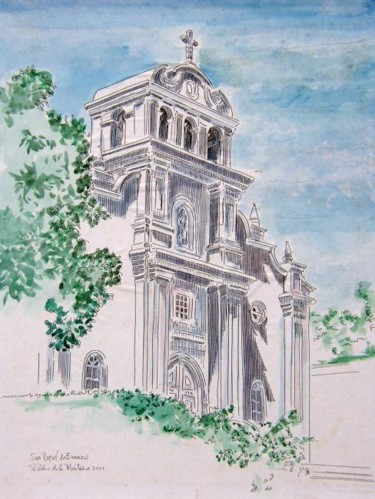 Painting titled "Iglesia de San Rafa…" by Pedro De La Montaña, Original Artwork