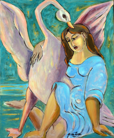 Peinture intitulée "LEDA" par Pedro De Leon, Œuvre d'art originale, Acrylique