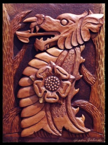 Escultura titulada "Dragón Medieval" por Pedro Alberto Galindo Chagín, Obra de arte original