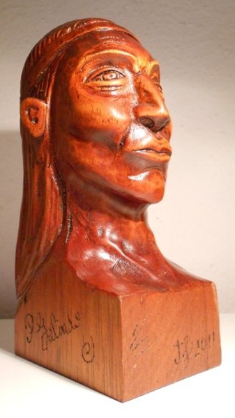Escultura titulada "Indigena 008 Guaica…" por Pedro Alberto Galindo Chagín, Obra de arte original