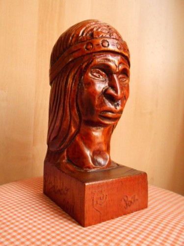 Escultura titulada "Esculturas indígena…" por Pedro Alberto Galindo Chagín, Obra de arte original
